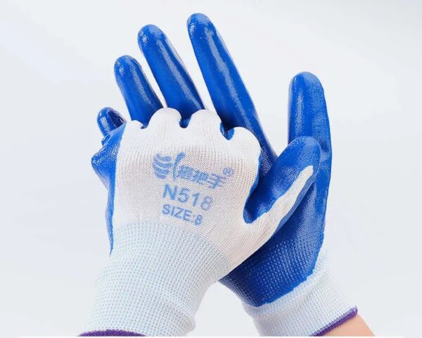 Hand Gloves White-Blue - Image 2
